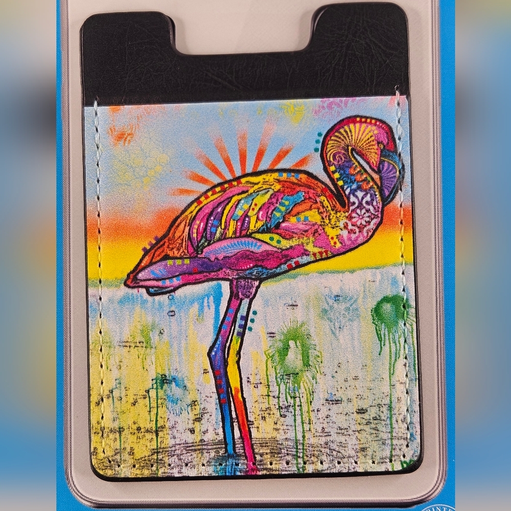 Dean Russo Colorful Flamingo Adhesive Phone Pocket Wallet BUNDLE 2 GET 1 FREE